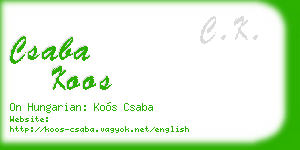 csaba koos business card