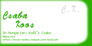 csaba koos business card